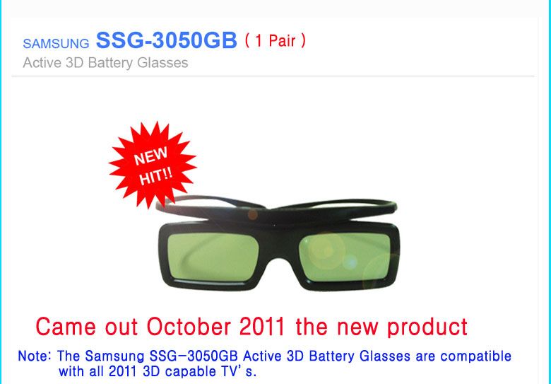    3050GB 3D Glasses Battery Type 1 Pair SSG 3100GB NEW Follow UP Model