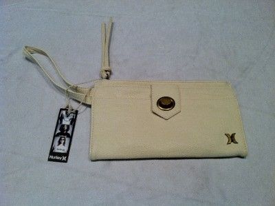 HURLEY WOMENS SPECTRUM CHECKBOOK WALLET/CLUTCH NEW WITH TAGS CREAM 