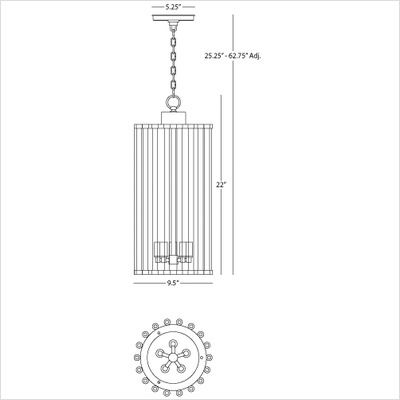 Robert Abbey Cole Pendant in Polished Nickel S3337 008322924820 