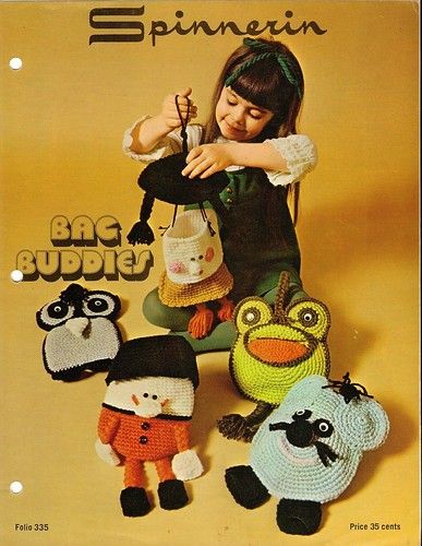   Pattern Leaflet Bag Buddies Bags  Owl Frog Mouse Boy Girl Spinnerin