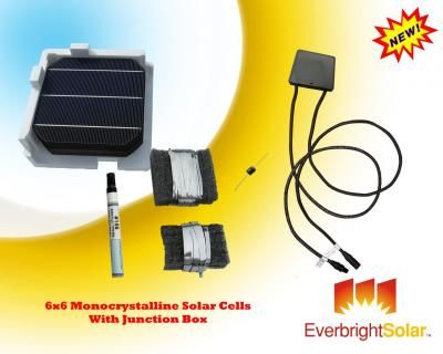 100 Mono 6x6 Solar Cells DIY Panel Kit + Junction Box  