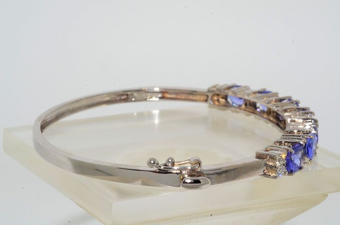 8,000 7.00CT TANZANITE & DIAMOND CLUSTER BANGLE SPARKLING  