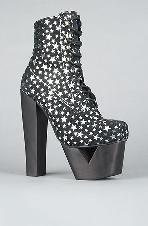 Jeffrey Campbell The Razor Shoe Black & Silver  