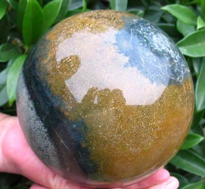 63lb OCEAN JASPER SPHERE ORBICULAR GEM STONE BALL  