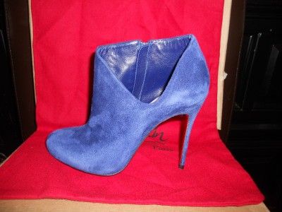 Christian Louboutin LISSE 100 Suede Cutout Ankle Booties Boots Shoes 