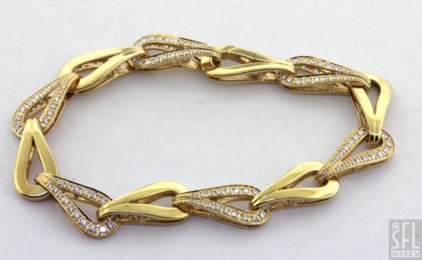 DI MODOLO HEAVY 18K GOLD FANCY 1.75CT VS1/F DIAMOND CHAIN LINK 