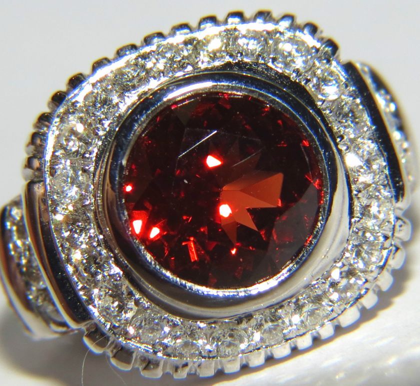 8500 6.15CT NATURAL MANDARIN SPESSARTITE DIAMOND RING 14KT 