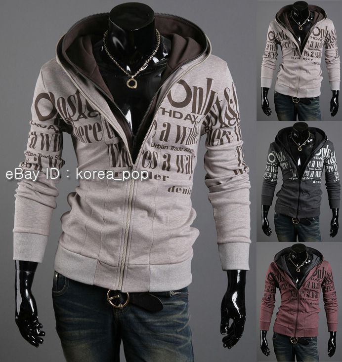  korea_pop  korea_pop mens layered hooded fullover zip up 