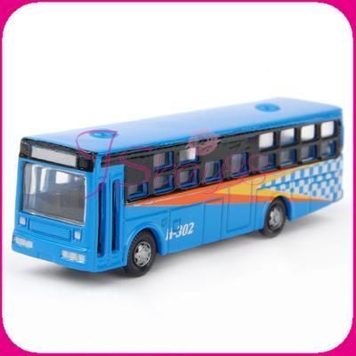 6pcs N Scale 1/160 Mini Buses Diecast Metal Model bus  