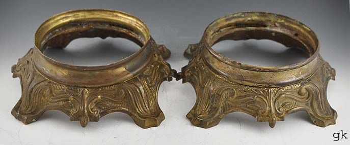 Pair 2 Antique Brass/Bronze Lamp Bases American c. 1900  