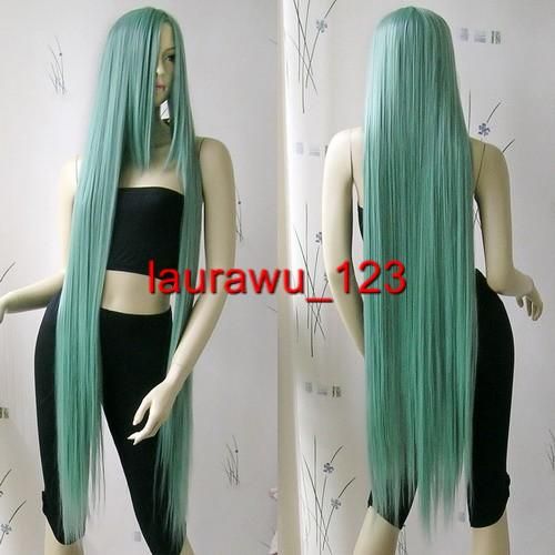 51 Ex Long Bang Black Straight Cosplay Wig  