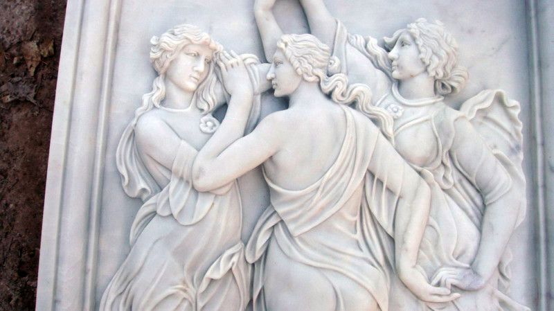 Hand Carved Victorian Marble Relief Panel  