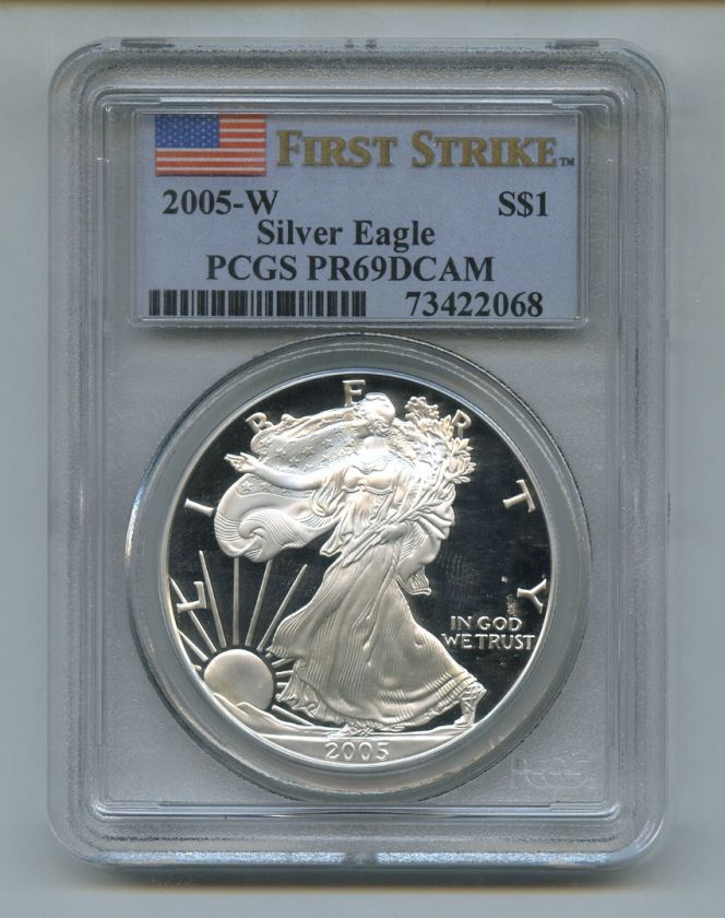 2005 W SILVER EAGLE 1 PCGS PR69 DCAM FIRST STRIKE FS  