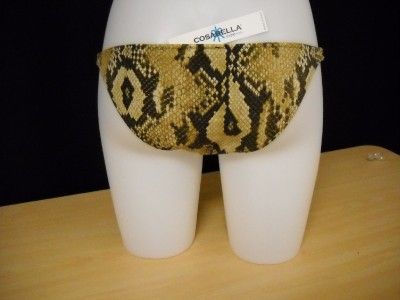 NWT COSABELLA Manao Brown Snakeskin LR Bikini Bottom M  