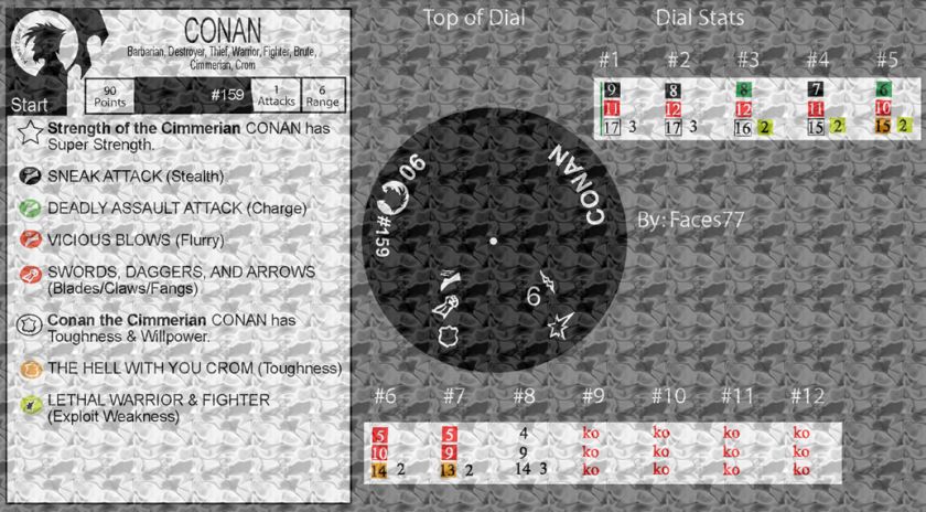   Heroclix Conan the Barbarian The Destroyer Figure/Dial/Card  