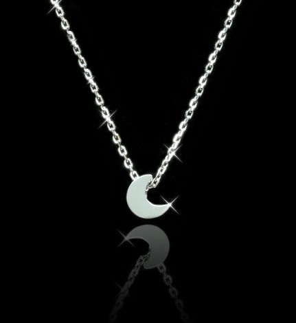 Petite Crescent Moon Silver Necklace