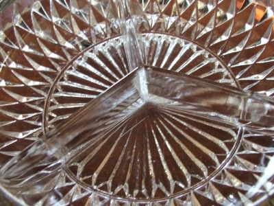 antique Glass heavy crafted bowl serving tray VERY NICE  