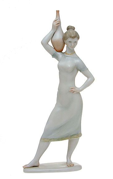 Herend   Woman w/Vase Figurine, Hungary, Hungarian  