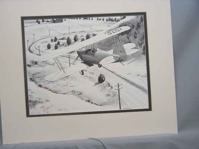 WACO 10 aircraft snow scene Biplane Traveling Exhibit  