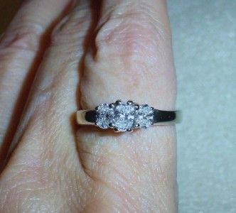 14K THREE DIAMOND RING WG   SIZE 8.75   LB1249  