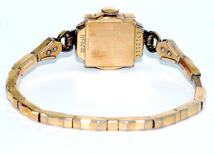 VINTAGE DECO 10K ROLLED GOLD PLATE BULOVA WATCH  