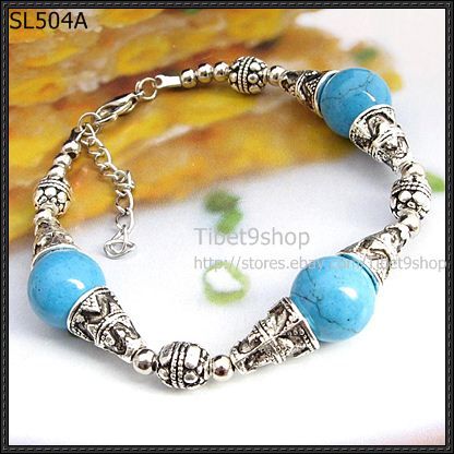 12pcs Wholesale Turquoise Coral Agate Tibetan Silver Necklace Bracelet 