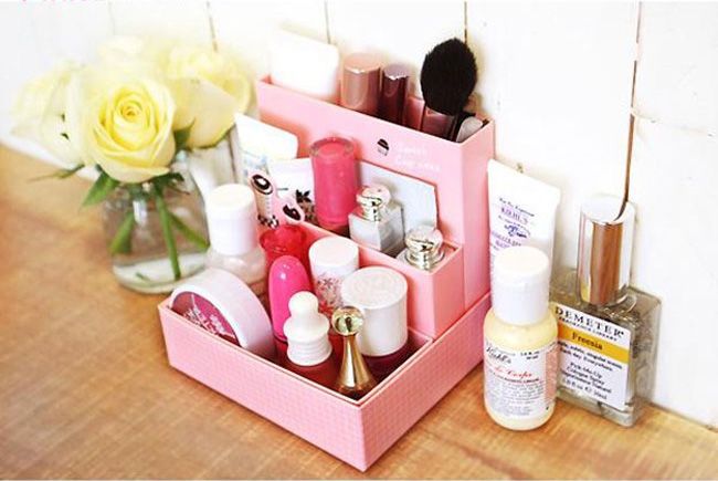 DIY Paper Stationery Makeup Cosmetic Desk Organizer Storage Box 2 