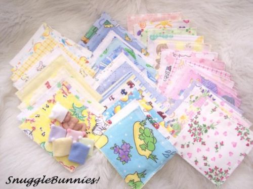 12 MINI FLANNEL BOY BLANKIES FOR TINY REBORN OOAK BABY  