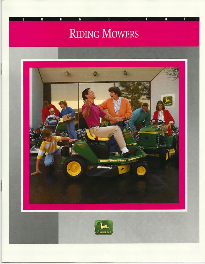 1992 John Deere GX75 GX95 SRX75 SRX95 Riding Mower Brochure JD  