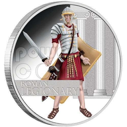 SILVER COIN GREAT WARRIOR ROMAN LEGIONARY TUVALU 2010  