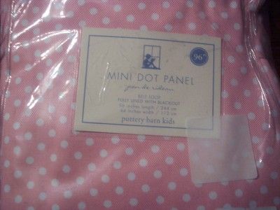 Pottery Barn Kids~MINI DOT PANEL W/BLACKOUT 44x96~PINK  