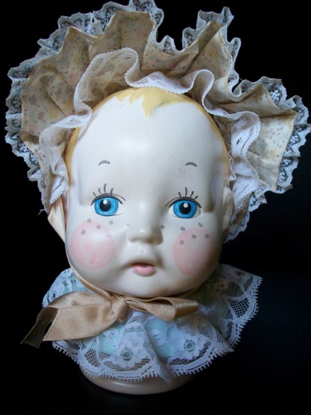 VINTAGE ENESCO BABY GIRL HEADVASE HEAD VASE PIGGY BANK  