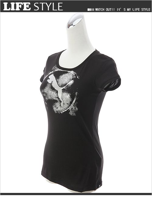 BN PUMA Womens Logo Plus T Shirt Black M XXL  