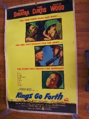 KINGS GO FORTH 1958 US 40x60 Poster WWII ~ SINATRA & NATALIE WOOD 