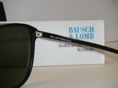 RAY BAN VINTAGE B&L USA W0350 BLACK FRAME PEARLIZED WHITE TRIM 60MM 