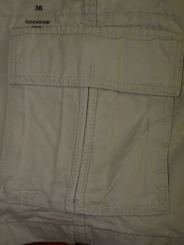 NEW MEN DOCKERS FLAT FRONT CANVAS CARGO SHORTS  