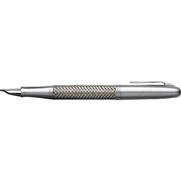 Porsche Design P3100 Steel/Gold Tecflex Fountain Pen M  