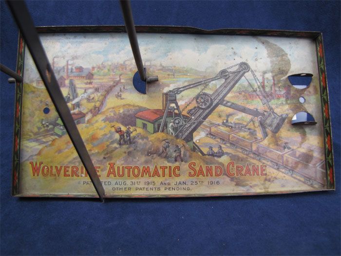 Vintage 1916 Wolverine Tin Automatic Sand Crane Toy  