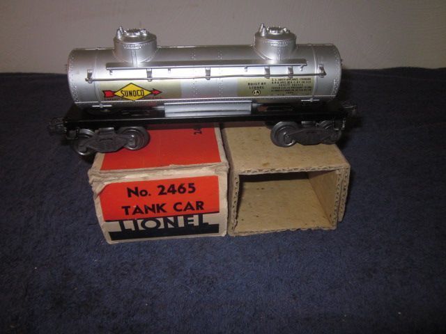 LIONEL TRAINS 2465 SUNOCO TWO DOME TANK CAR W/OB  