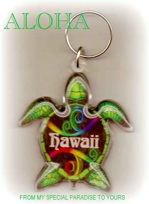 HAWAII HAWAIIAN HONU TURTLE KEYRING KEYCHAIN 3D ACRYLIC  