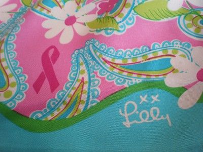 NEW Lilly Pulitzer breast cancer long silk scarf belt  