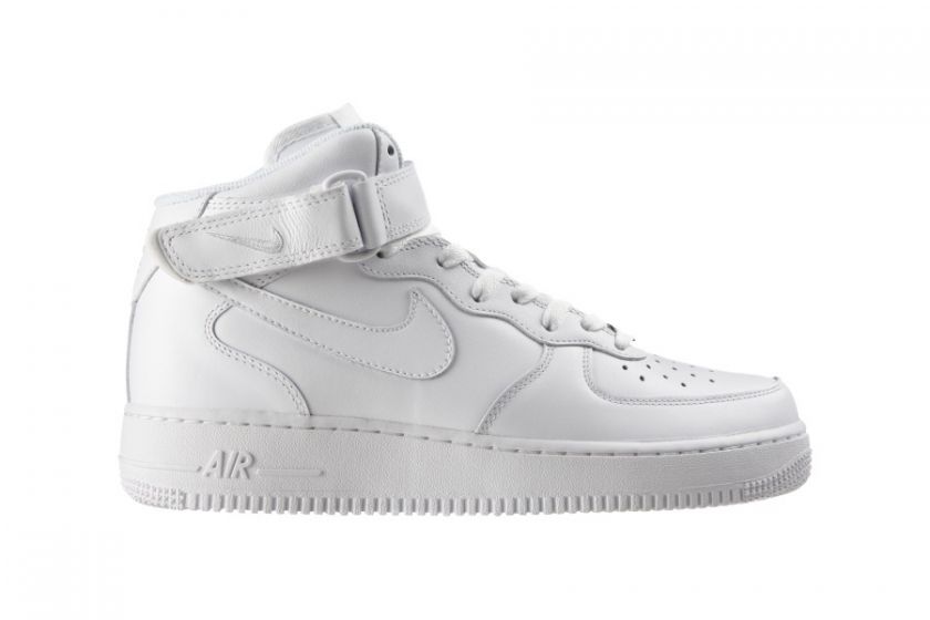 New Mens Nike Air Force One 1 Mid AF1 315123 111 White/White Sneakers 