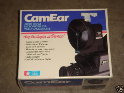 CAM EAR 47000 AUDIO ZOOM MIC FOR VIDEO CAMCORDERS NEW  