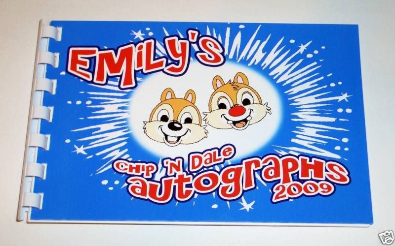 Personalized Autograph Book/Bag/Pen DISNEY CHIP N DALE  