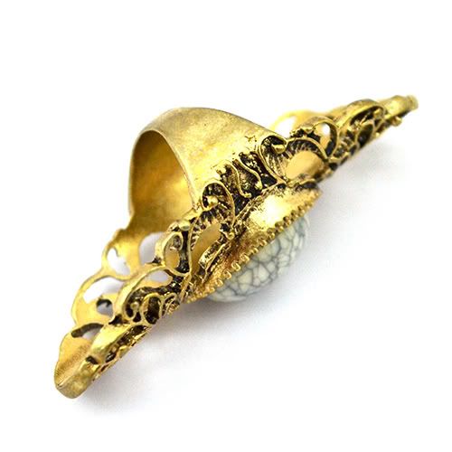 Vintage Baroque Filigree Patterned Long Finger Ring JB22  