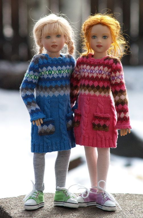   & DETAILED Fair Isle and Cabled Dress Knitting Pattern for 14 Lark