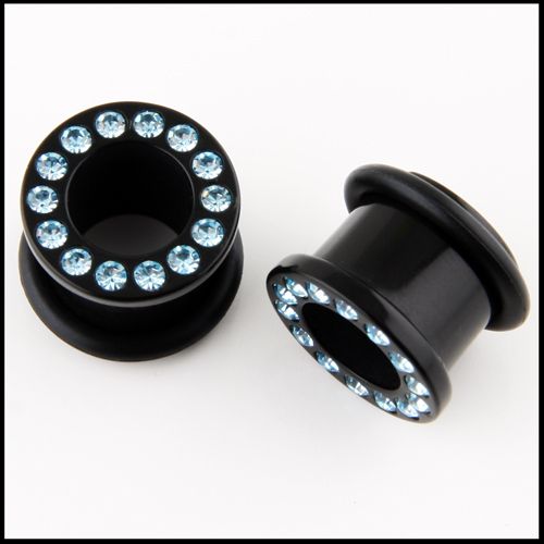 PAIR ACRYLIC SINGLE FLARE EAR PLUGS GAUGES (PICK SIZE)  