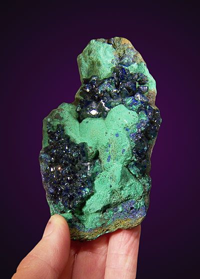 Shiny 3.5 RoyalBlue AZURITE Crystals+MALACHITE China  