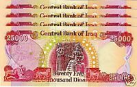 100,000 NEW IRAQI DINAR 4 X25000  