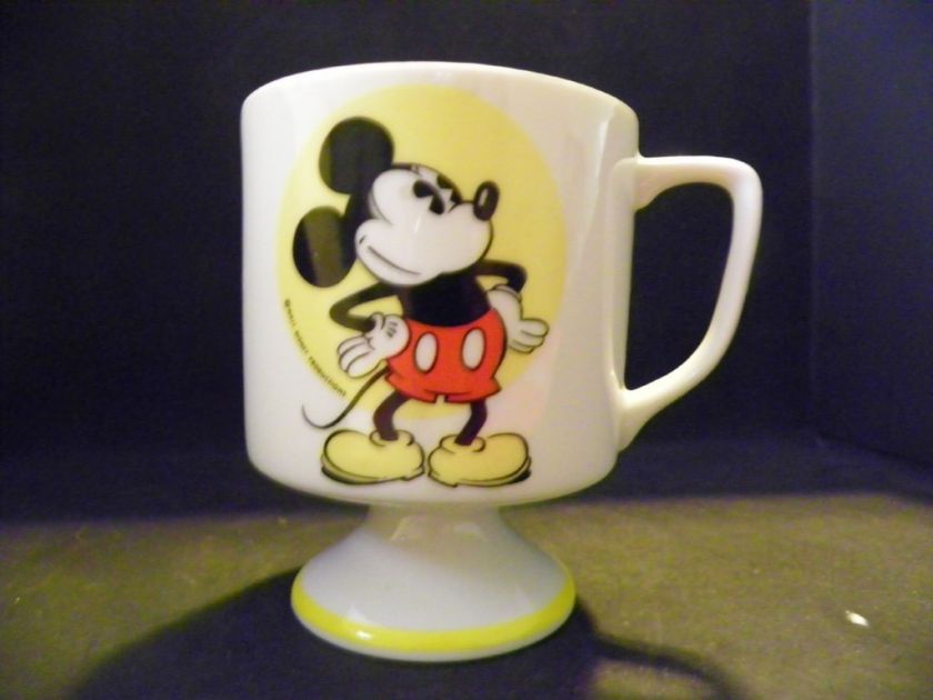 Vintage Disney Mickey Mouse Pedestal Mug Cup Handle  